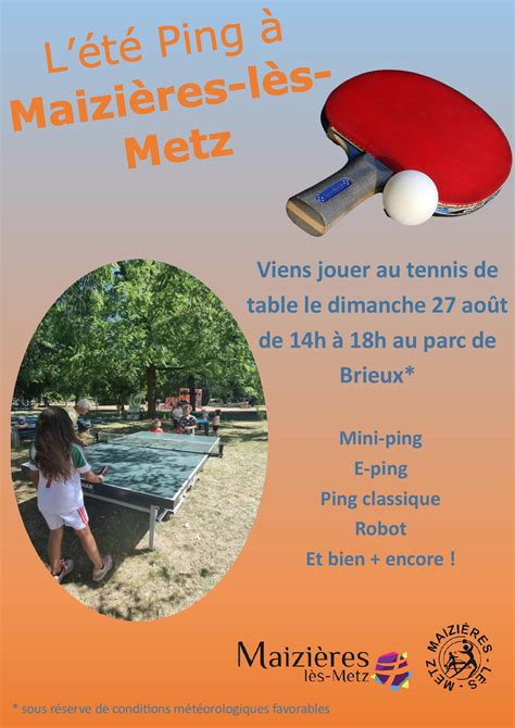 Animation T Ping Au Parc De Brieux De Maizi Res Dimanche Ao T