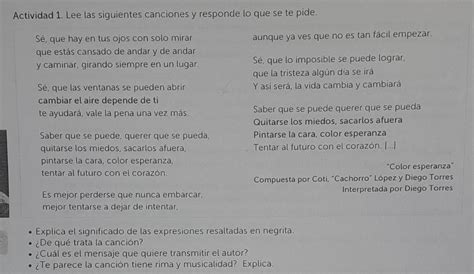 Explica el significado de las expresiones resaltadas en negrita De qué