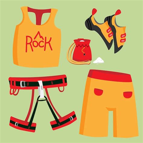 Premium Vector Set Of Rock Climbing Equipment