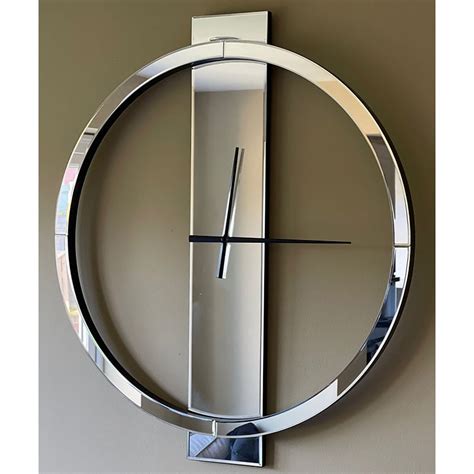 Classic Mirrored Large Round 80cm Wall Clock Picture Perfect Home