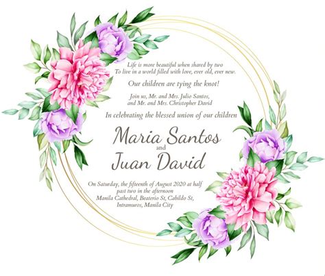 Filipino Wedding Invitation Sample | Onvacationswall.com