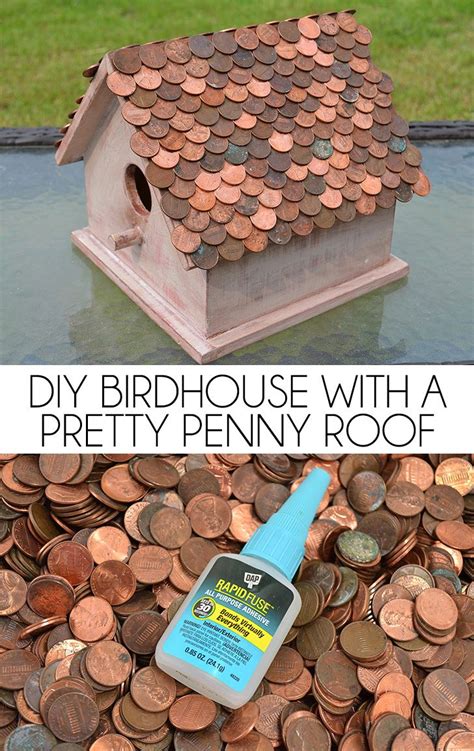 Diy Birdhouse With A Pretty Penny Roof Bird Houses Diy Homemade Bird