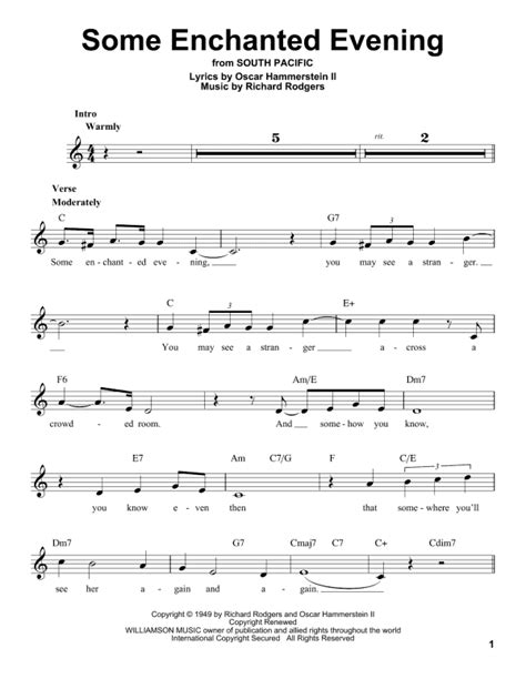 Some Enchanted Evening Pro Vocal Print Sheet Music Now