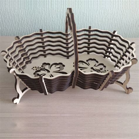 Wood Slat Basket For Food Laser Cut Ai Cdr Dxf Pdf Svg File Free