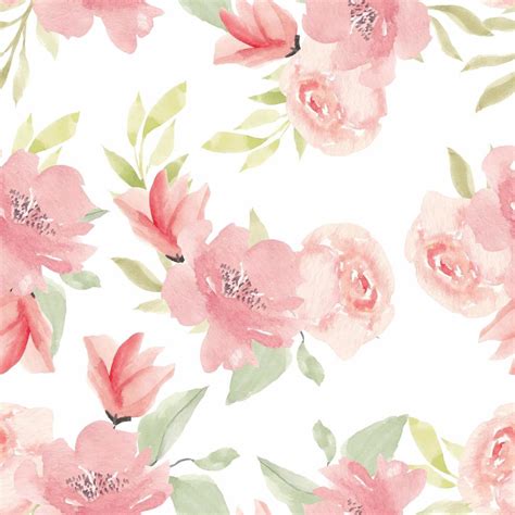 Floral Seamless Pattern Watercolor Hand Painted Flower 1211717 Vector