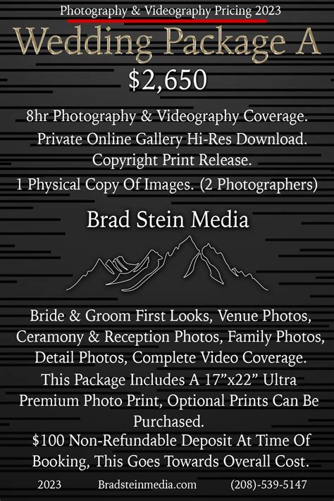 Wedding Pricing Brad Stein Media