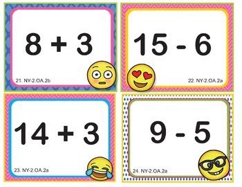 New York Math NY 2 OA 2 2nd Grade Task Cards Add And Subtract Within 20