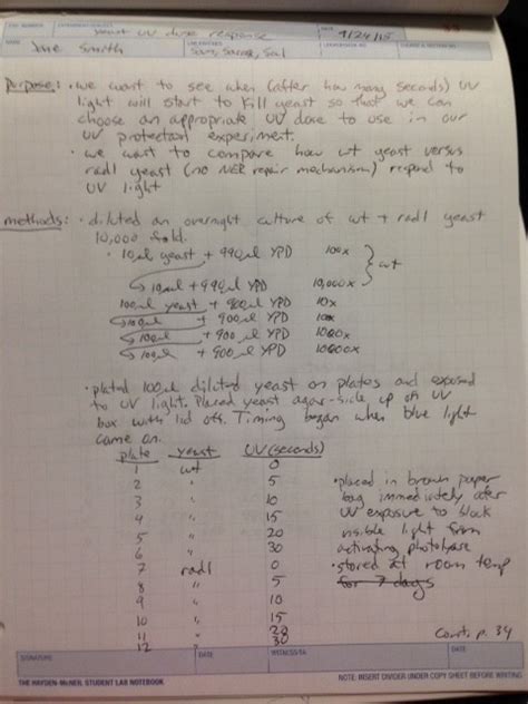 Notebook Examples | Biology Research Communication for Undergrads