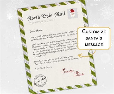 Editable Letter From Santa Official Santa Approved North Pole Mail Easy Instant Download