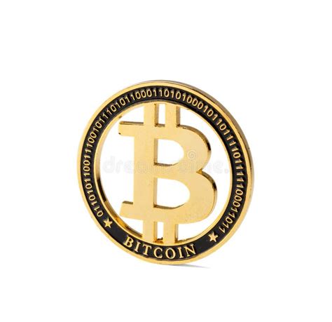 Moneda Digital Criptodivisa Bitcoin Dorado Aislado En Fondo Blanco