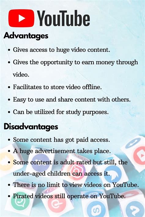 pros and cons of YouTube | Youtube, Earn money, Video content