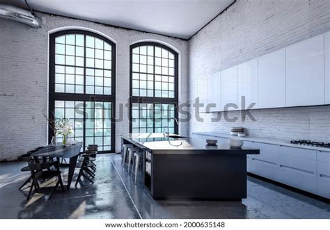 Kitchen Island Dining Table Modern Home Stock Photo 2000635148 ...