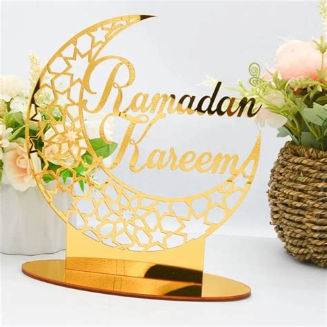 Diy Corban Festival Eid Al Adha Eid Mubarak Gold Acrylic Ornament