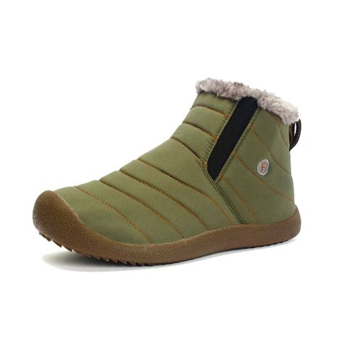 Mens Snow Boots Warm Winter Boots Male Solid Slip On Waterproof Casual
