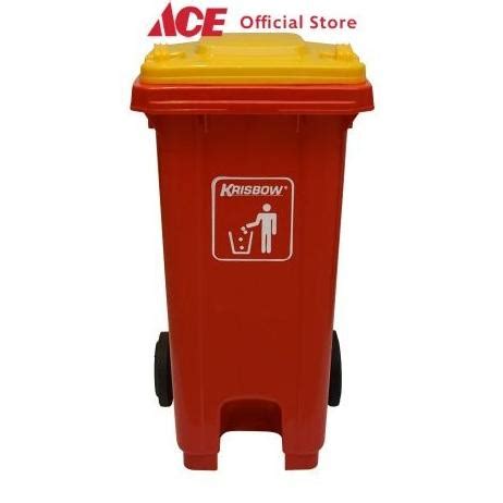 Jual Ace Krisbow Ltr Tempat Sampah Plastik Outdoor Roda Merah