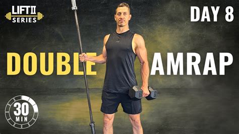 Min Full Body Amrap Workout Barbell Dumbbell Youtube