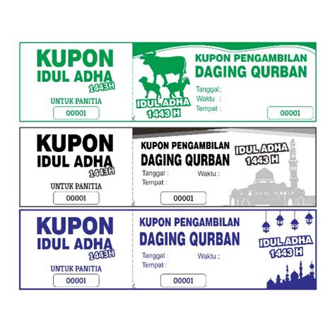 Jual Kertas Kupon Pengambilan Daging Qurban Idul Adha Shopee Indonesia