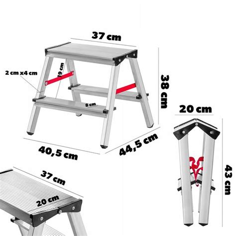 Kadax Drabina Aluminiowa Stopniowa Domowa Schodki Dwustronna Erli Pl