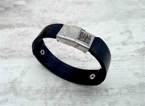 Custom Engraved Soundwave And Qr Code Bracelet Gift For Etsy