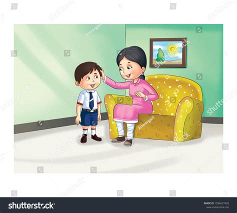 Illustration Mother Son Talking Stock Illustration 1594627402