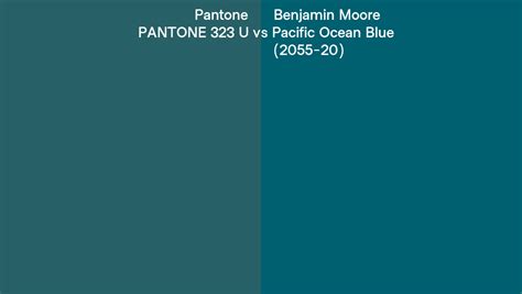 Pantone 323 U Vs Benjamin Moore Pacific Ocean Blue 2055 20 Side By Side Comparison