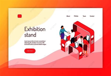 Isometric Expo Concept Banner Website Page Design With Images Of ...