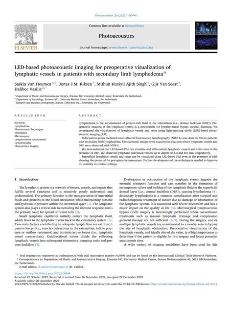 Pdf Led Based Photoacoustic Imaging For Preoperative Visualization Of