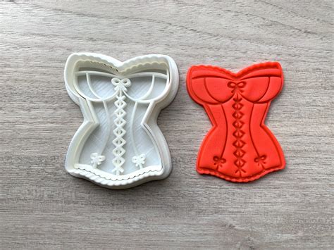 Corset Cookie Cutter Set Stamp And Cutter Lingerie Fondant Etsy