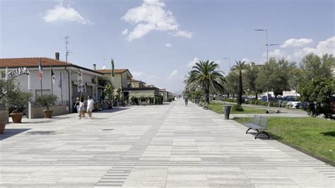 Seaside Promenade Of Lido Di Camaiore In Versilia Tuscany During The