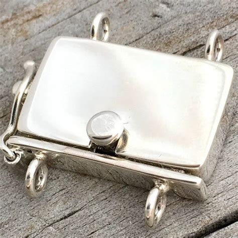 Sterling Silver Box Clasp Two Strands Etsy