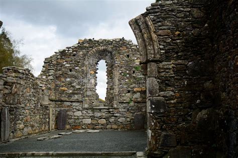 Catholic Monastery Ruins, Glendalough, Ireland Stock Image - Image of ...