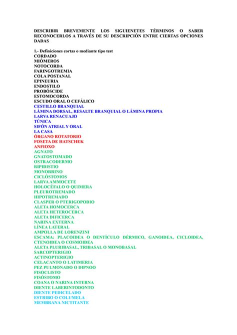 Examen 7 Junio 2016 Preguntas DESCRIBIR BREVEMENTE LOS SIGUIENETES O