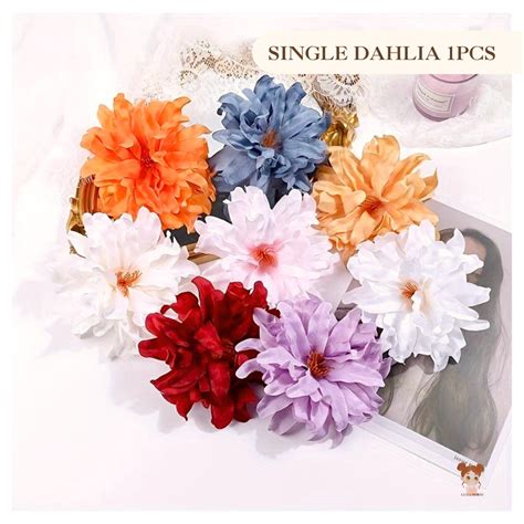 Jual Artificial Flower 15cm Jumbo Semi Cactus Dahlias Bunga Cabang