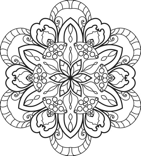 Circular Flower Mandala On White Free Vector Vector Art At