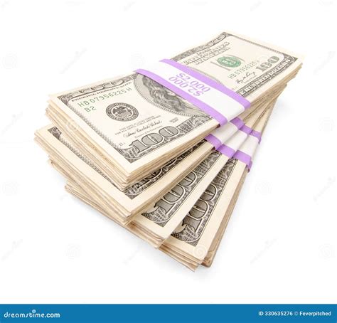 Ten Thousand Dollars in Stacks of One Hundred Dollar Bills Isolated on