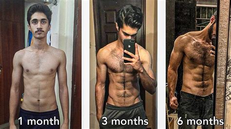 Month Body Transformation Skinny To Muscle Model Perfectabsworkout