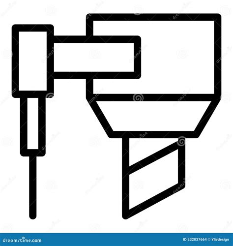 Cutter Cnc Machine Icon Outline Vector Work Tool Stock Vector