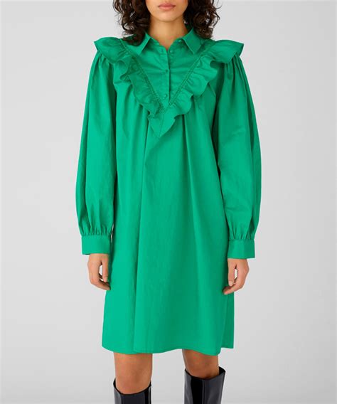 Rochie scurta de primăvară toamnă Object cu nasturi verde ma198457