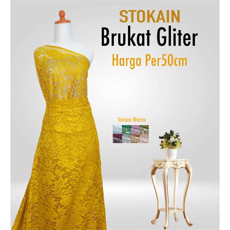 Jual Stokain Kain Bahan Brukat Kebaya Brokat Meteran Premium Kain