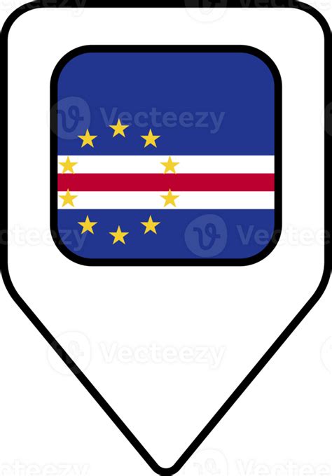 Cape Verde Flag Map Pin Navigation Icon Square Design 24076562 Png