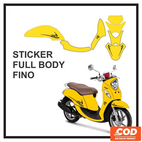 Jual Stiker Decal Motor Yamaha Fino Full Body Sticker Fino Motif Kuning