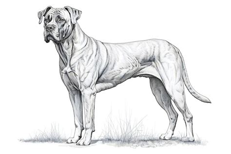 Retrato de um cão rhodesian ridgeback ilustração desenhada à mão Foto