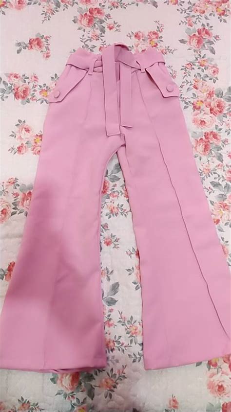 Calça Infantil Pantalona Nude De Sarja Elastano E Ajuste Na Cintura Mon Sucré Na Euro Baby