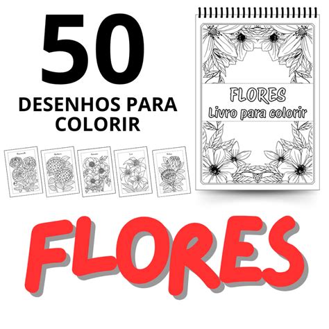 Livro De Colorir Flores - Livro de Colorir Flores (TAMANHO A4) | Shopee Brasil