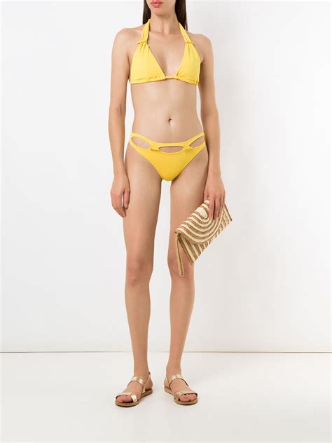 Amir Slama Adjustable Triangle Bikini Set Yellow Farfetch