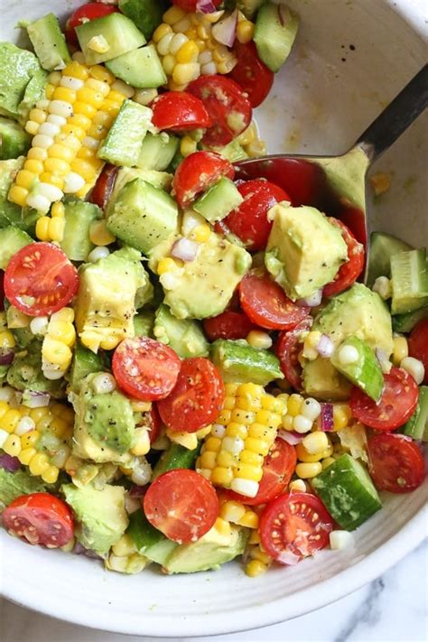 Corn Tomato Avocado Salad With Cucumbers Skinnytaste