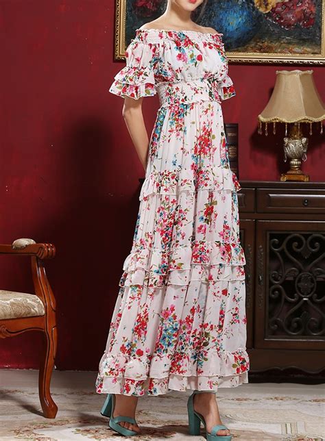 Robe Longue Fleurs Mousseline Boho Boheme Chic Dressl1168 Monyronyboho