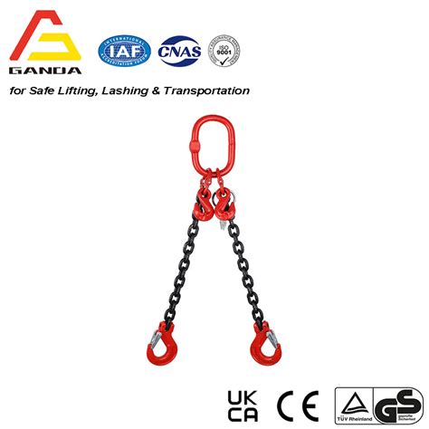 G Chain Lifting Sling Two Leg Adjustable And C W Latch Hooks G