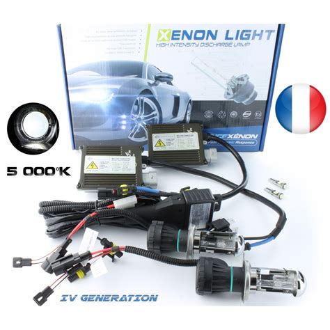 Kit H4 3 bi xénon 5000K Slim Ballast voiture France Xenon