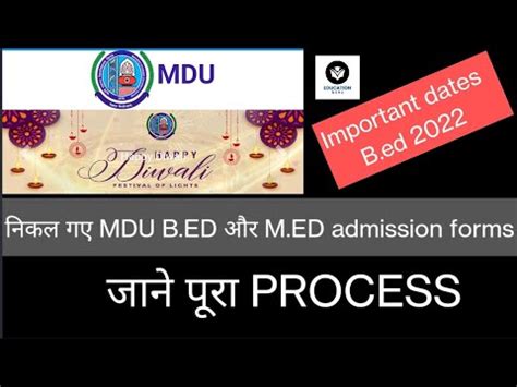 Admissions Open In Mdu Rohtak For B Ed And M Ed Mdu B Ed